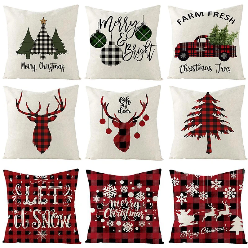 Рождественская наволочка 45*45 рождественские украшения для дома хлопковые