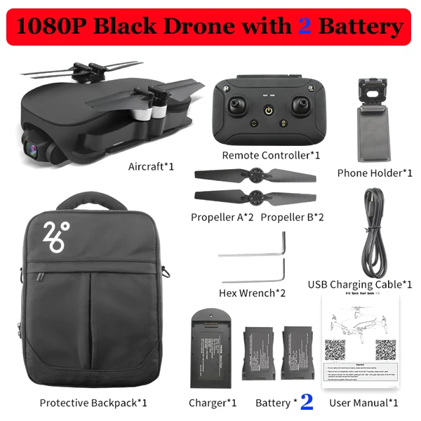 BLACK 1080P 2 batter JJRC X12 Радиоуправляемый gps Дрон Квадрокоптер Дроны с камерой HD 5G 1080P оптический поток бесщеточный Дрон со стабилизирующим карданом VS F11 B4W - Цвет: BLACK 1080P 2 batter