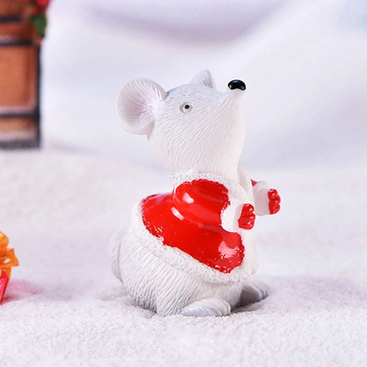 Милый Рождественский белый снег медведи мышь из зодиака крыса микро пейзаж мини