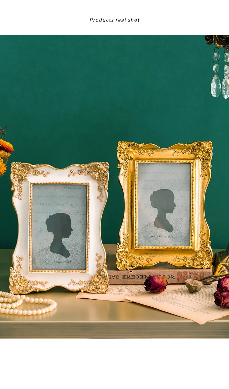 Light Luxury Elegant Palace Princess Style Retro Gold Carved Six-Inch European Photo Frame | Дом и сад