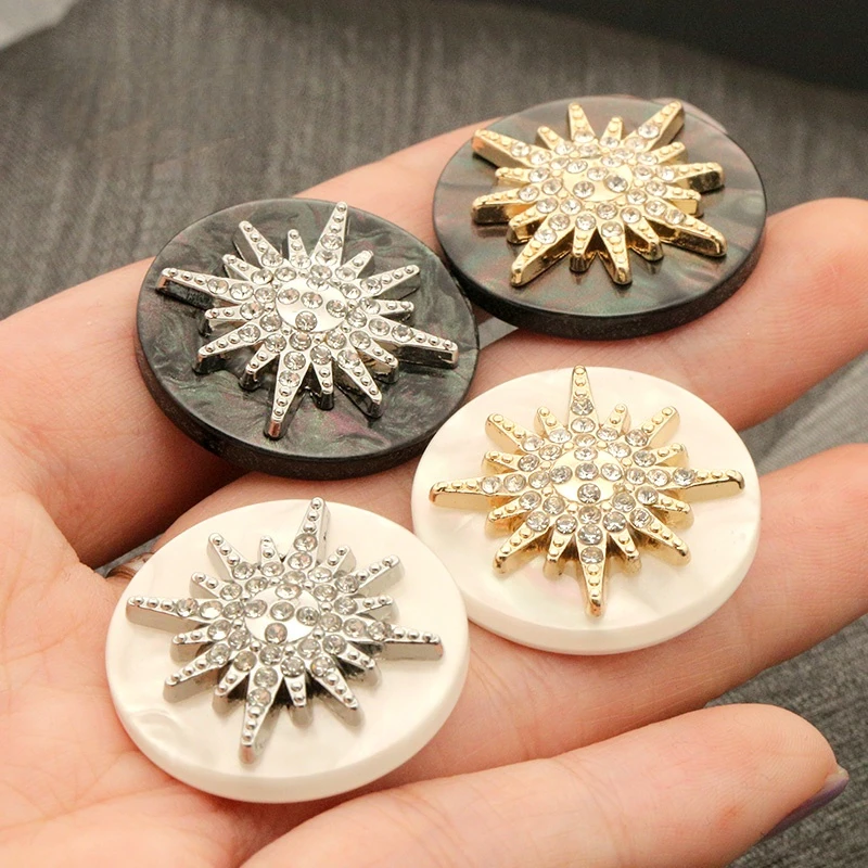 6 шт. белый черный металлический золотой бриллиант стразы пуговицы для одежды