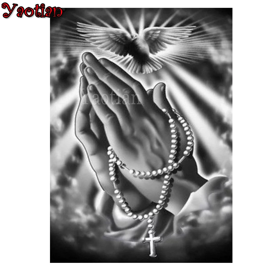 DIY алмазная живопись камни в форме ромба с христианскими текстами и голубь