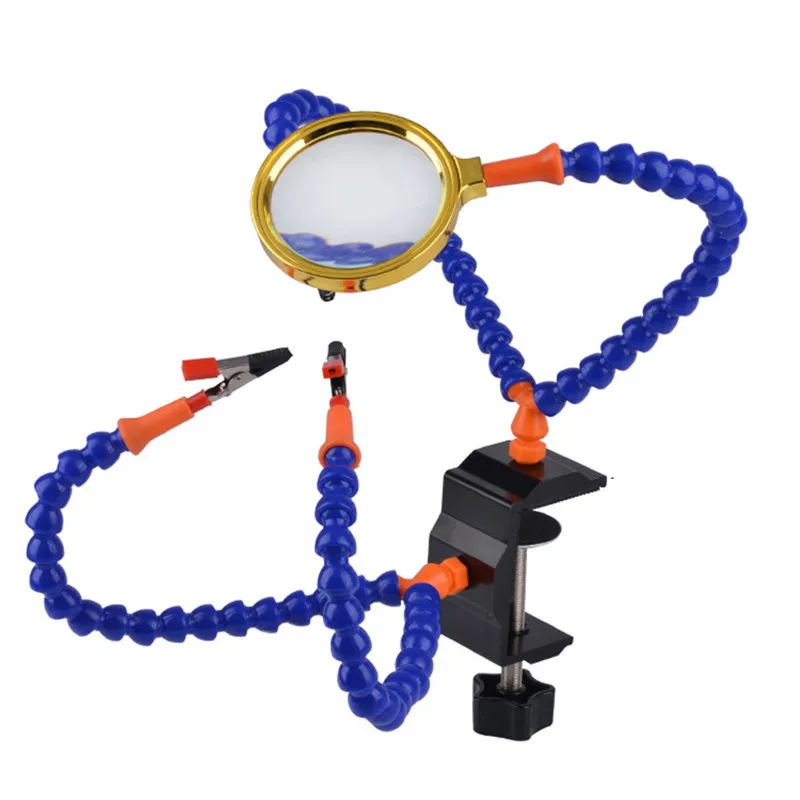 Вспомогательный ручной инструмент для пайки 2 гибких держателя 4 рычага паяльная