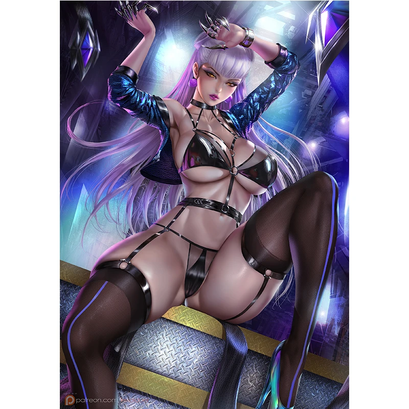 

Cool Sexy Dance Girl LOL KDA Evelynn Canvas Painting Custom Print Video Game Comics Anime Art Poster Wall Pictures for Mans Room