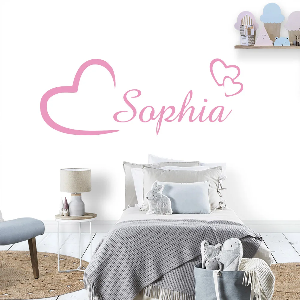 Персонализированные виниловые наклейки на стену для детской комнаты с именем