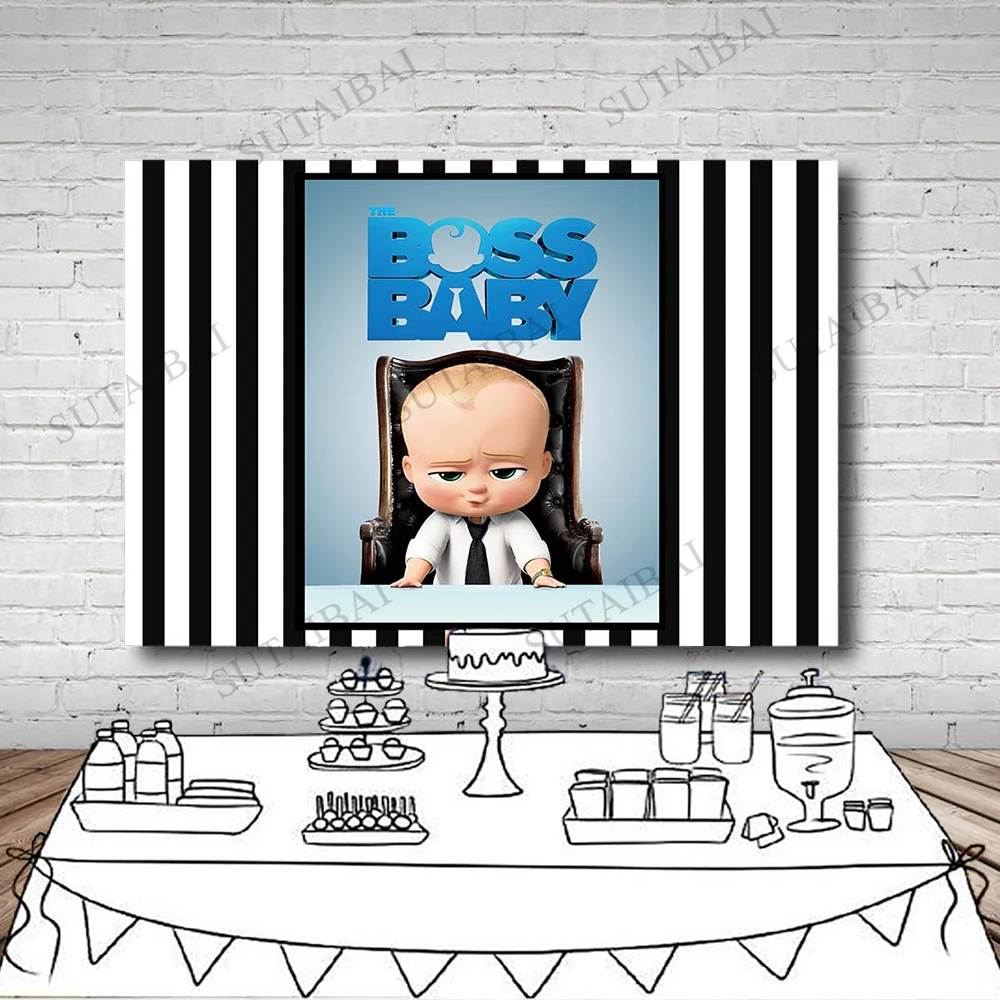 

Boy Birthday Photo Backdrop Little Man Boss Baby Party Photography Background Baby Shower Portrait Photophones Photozone