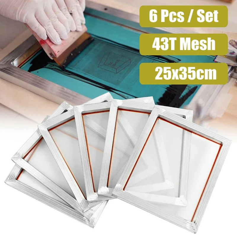 6Pcs 14inchX10inch Aluminium Alloy Silk Screen Printing Frame W 110 White Mesh | Other Tool Parts