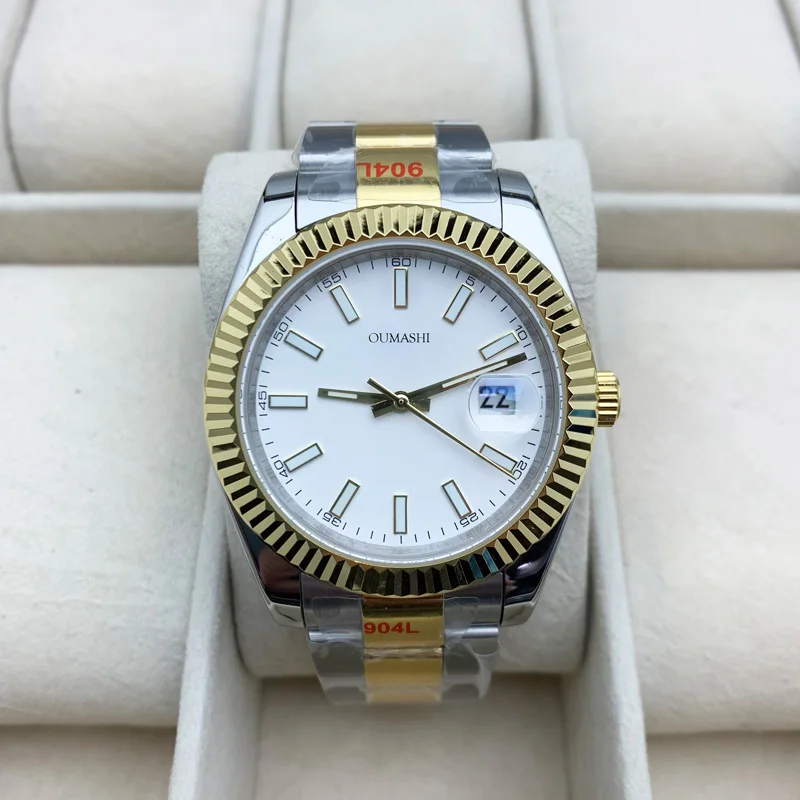 

Мужские автоматические механические часы из нержавеющей стали, 41 мм, Miyota 8215, мужские светящиеся водонепроницаемые часы с сапфировым стекло...