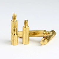 50p m2 solid brass copper round standoff spacer support pillar column m f f f male female female nut for pcb board length3 35mm