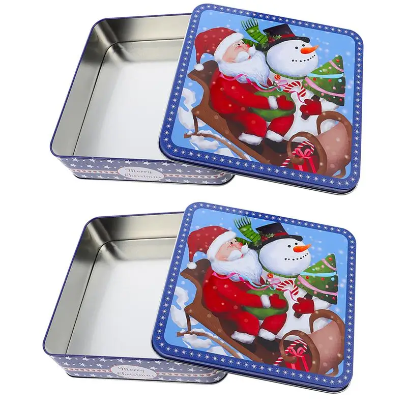 

2Pcs Xmas Gift Box Candy Case Large Gift Case Christmas Candy Box Biscuit Box