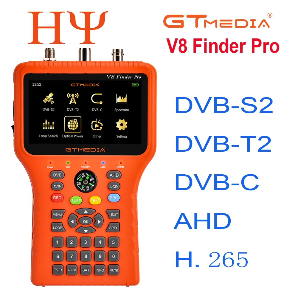 

GTmedia V8 Finder Pro DVB-S2 DVB-T2 DVB-C AHD H.265 Satellite Meter Satellite Finder better than satlink ST-5150 ws-6933 vf-6800