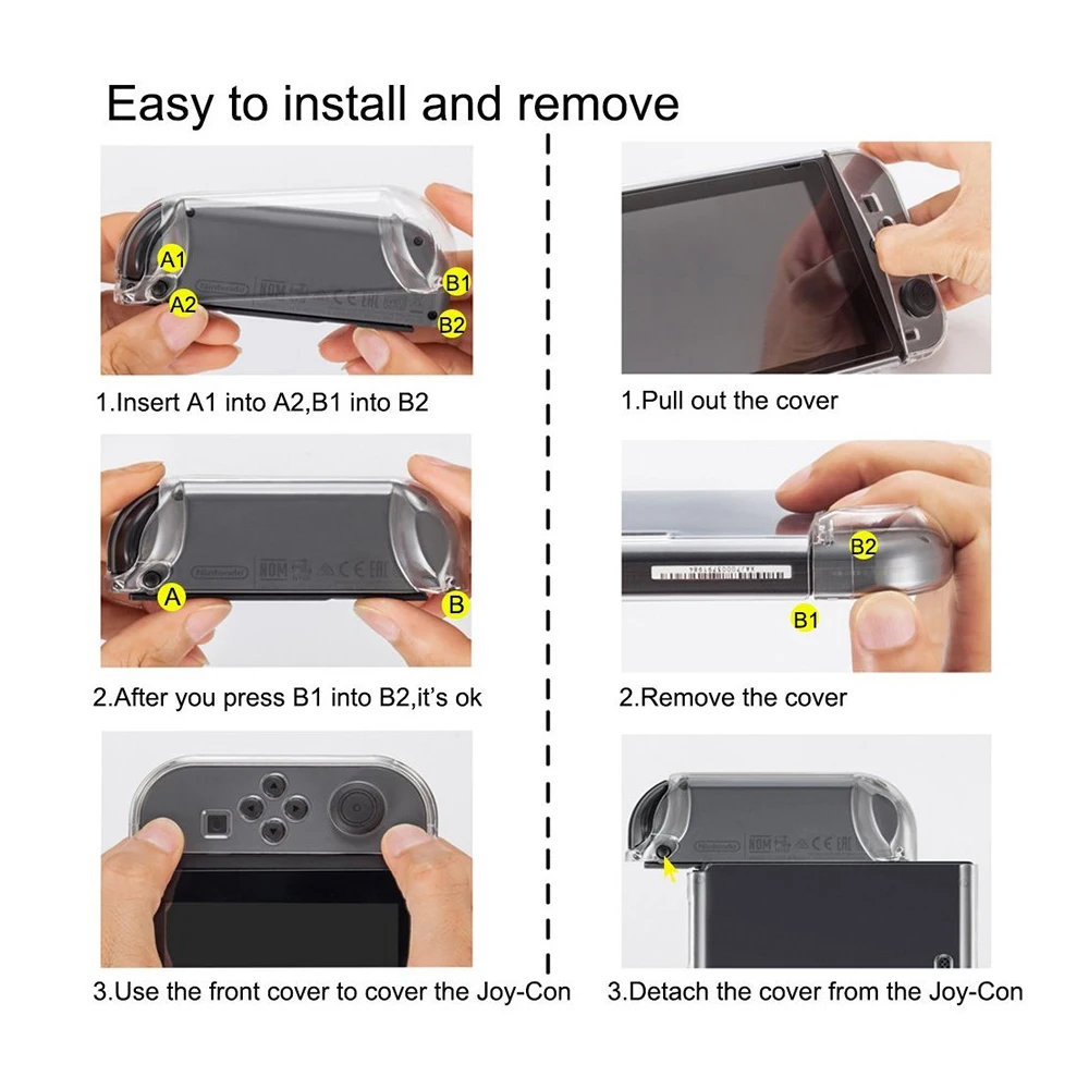 Защитный корпус под стекло Прозрачный чехол для ПК для Nintendo Switch NS NX чехол жесткий прозрачный чехол для задней крышки оболочка для nyd аксессуары