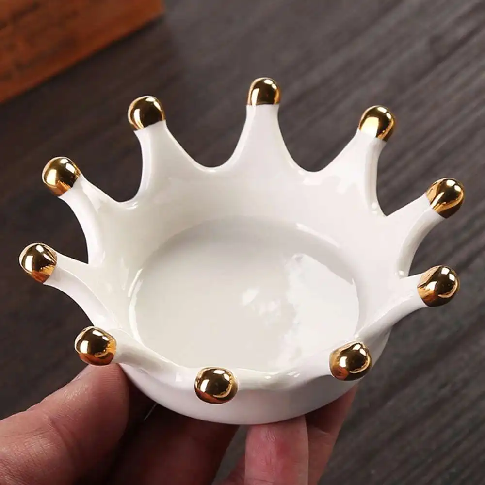 

Ceramic Crown Plates Jewelry Storage Plates Decoration Crafts Ring Earrings Necklace Bracelet Holder