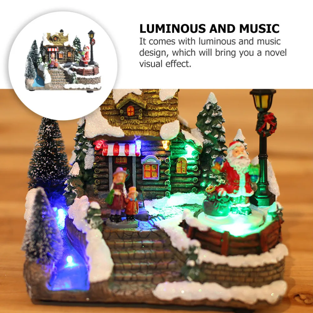 

1pc Xmas House Adornment Christmas Scene Decor House Desktop Adornment