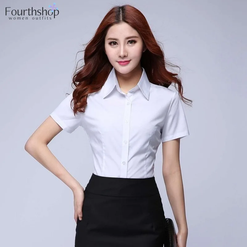 блузка женская рубашка Женские топы и блузки с коротким рукавом однотонные белые