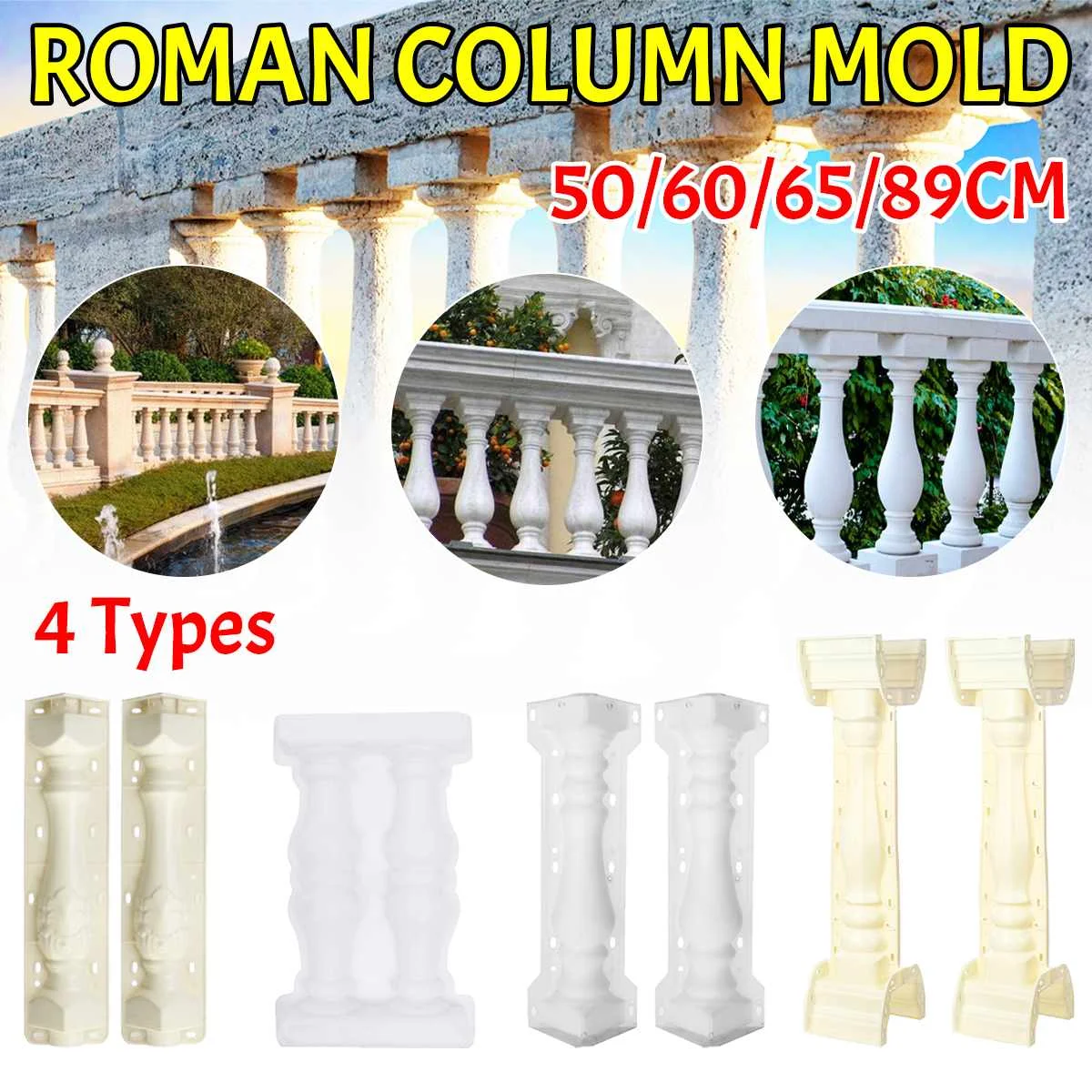 

Garden Fencing Concrete Stone Cement Brick Mold DIY Roman Column Mold Courtyard Plastic Paving Mould Making Lawn Pond Path Decor