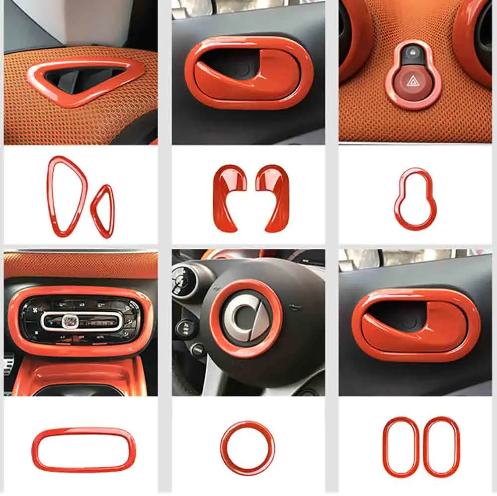 Для нового smart 453 fortwo forfour оранжевый цвет руль ABS Хромированная накладка с