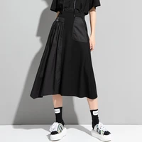 womens skirt summer new dark personality stitching asymmetrical design yamamoto style leisure loose large skirt