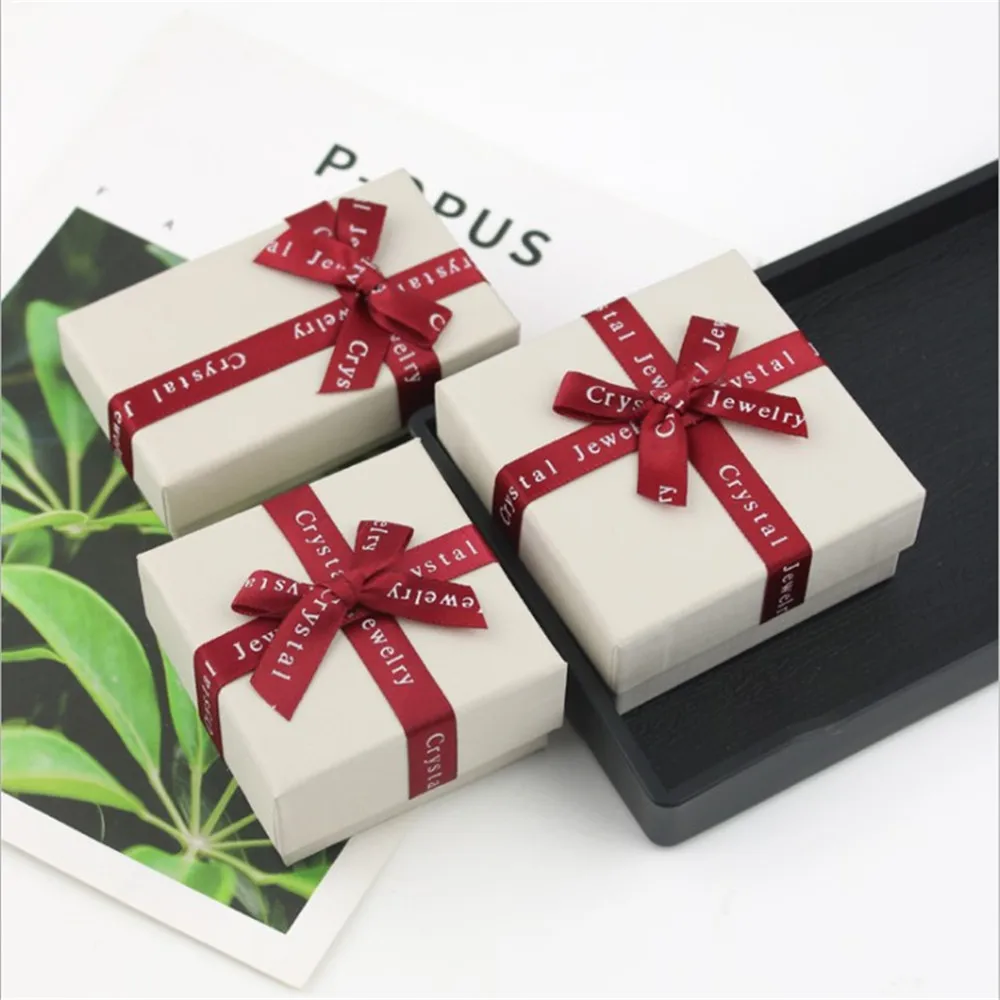 

Red Bow Jewelry Box Ring Stud Earrings Necklace Jewelry Box Small Gift Box
