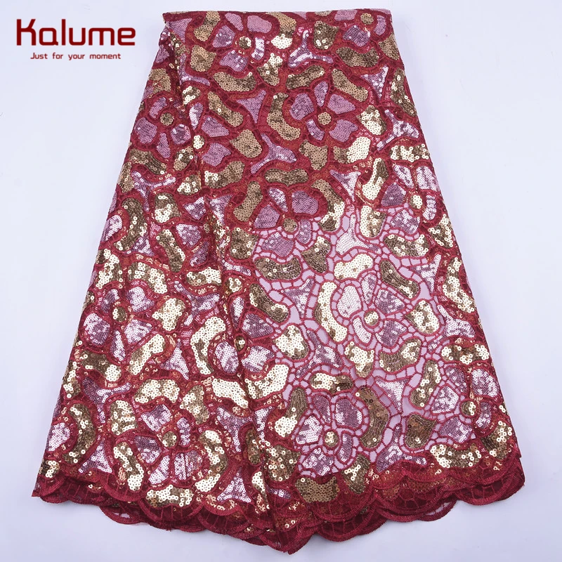 Калуме африканская кружевная ткань карамель французское Сетчатое кружево с