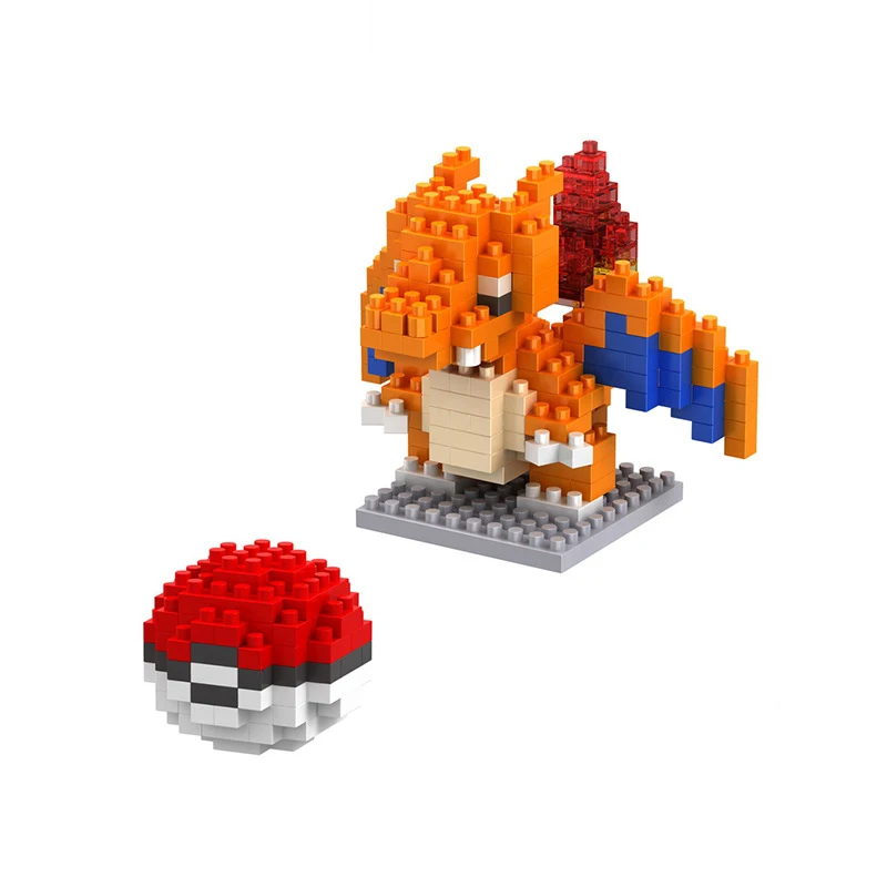 

Pokemon Anime Figures and Elfball Building Blocks Charizard Pocket Mini Action Figure Toys for Children Kids Diy Bricks Dolls