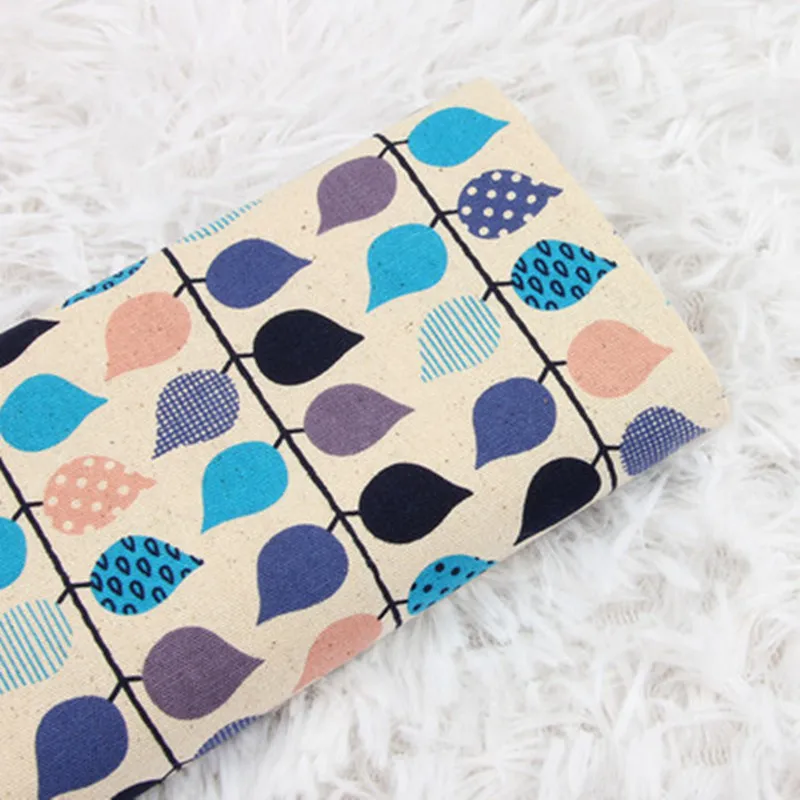 

half yard thicken cotton fabric with cartoon little tree leave print, handmade DIY bag garment cloth material 100% cotton CR-398