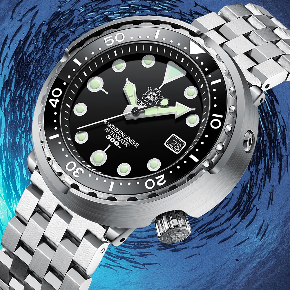 Мужские часы для дайвинга Steeldive SD1975 без логотипа Tuna 300 м механические с