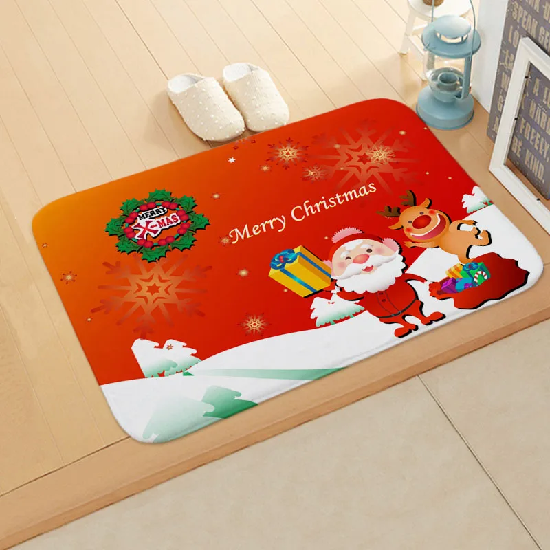 

40x60cm 2019 Christmas Home Entryways Christmas Trees Doormat Santa Outdoor Ornaments Navidad Noel New Year Gift 2020