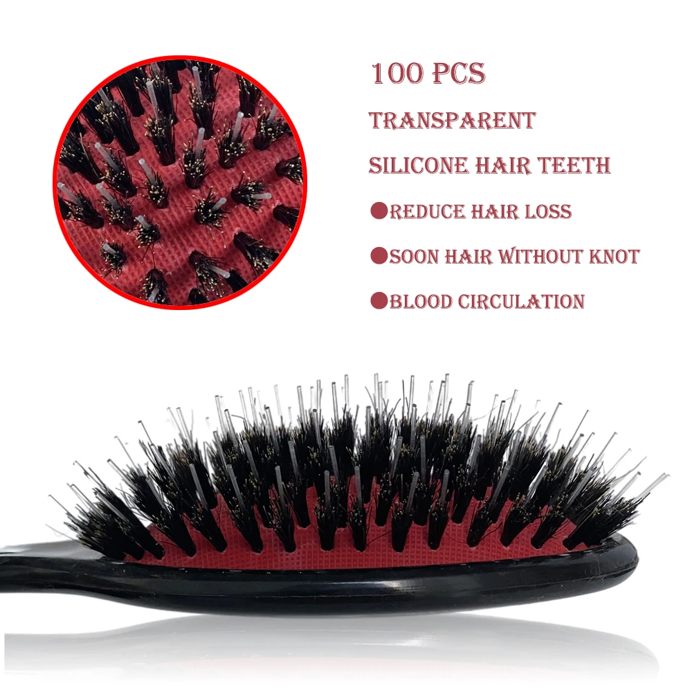 1 шт. овальная щетина кабана и нейлоновая расческа для волос мини Антистатическая