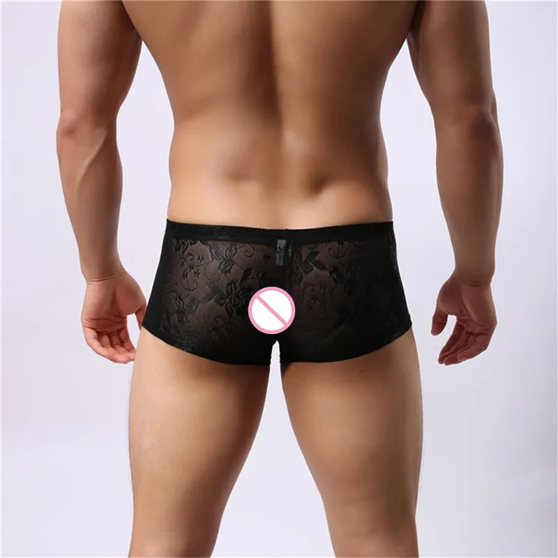 Трусы боксеры мужские 3 шт./лот пикантное нижнее белье с заниженной талией