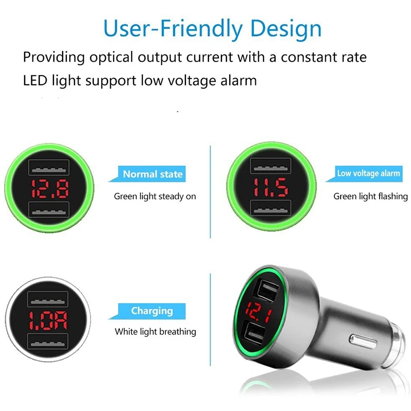 Устройство для автомобиля с двумя портами USB Зарядное устройство 12V to розетка