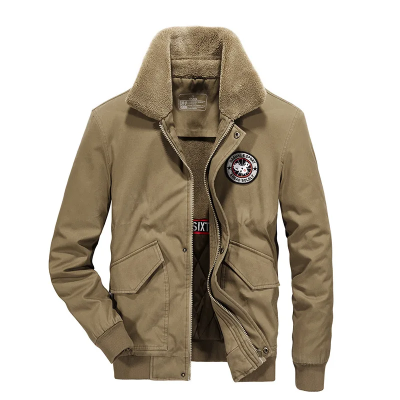 Leisure Time Man Loose Will Code Middle Age Cotton Winter Cotton-padded Clothes Loose Coat Men's Full Cotton Wash Jacket