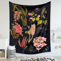 flowers tapestry art bohemian wall hanging boho printed microfiber fabric home decoration bedspread wall tapestry
