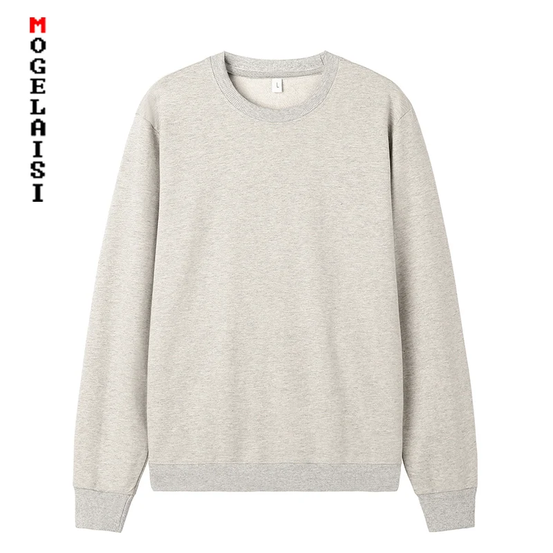 Мужская Повседневная Толстовка с круглым вырезом однотонная теплая брендовая в