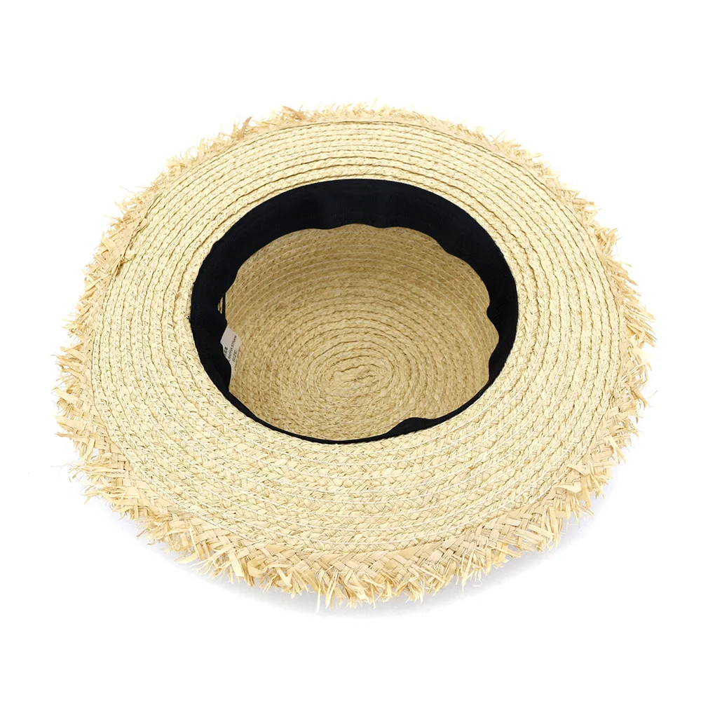 

New Belt Raffia Straw Summer Sun Visor Hats For Women Lady Foldable Fashion Handmade Cap Wide Brim Panama Beach Hat