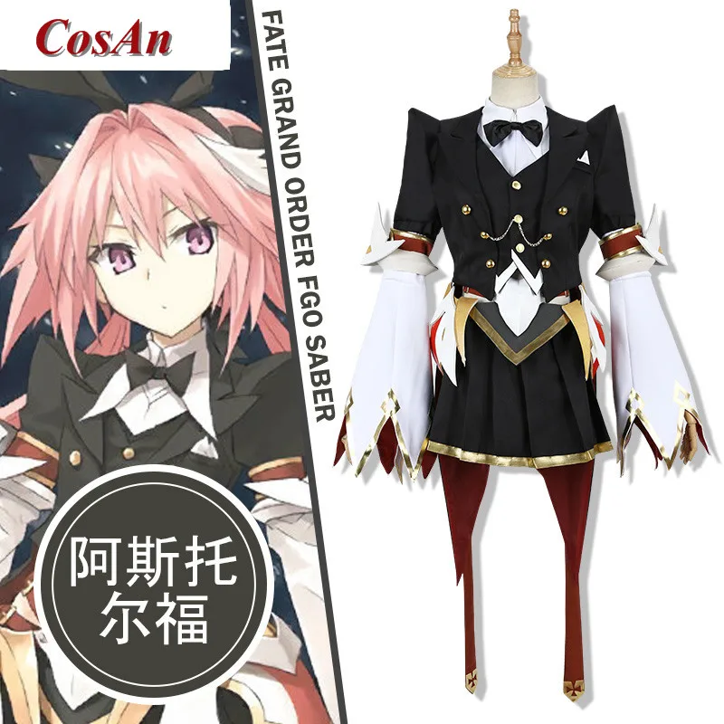 

Игры Fate/Grand для Astolfo для костюмированной вечеринки; Костюм; Красивая Черная боевая униформа универсальные вечерние Одежда для ролевых игр из...