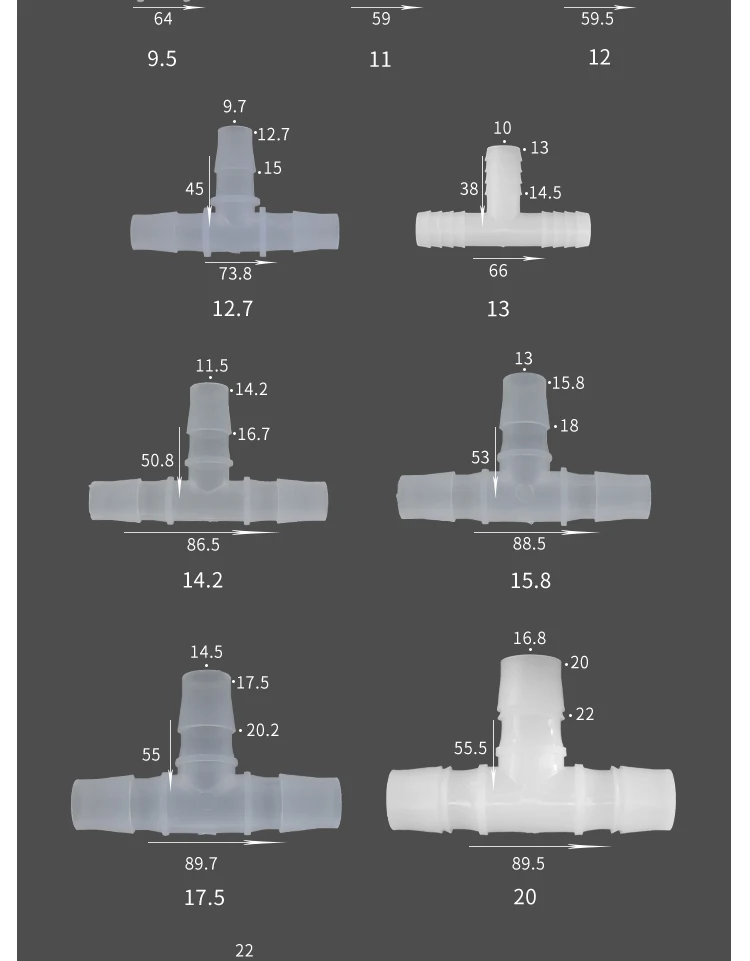 Равный тройник соединитель пластиковый ПП соединение пагода микро орошение