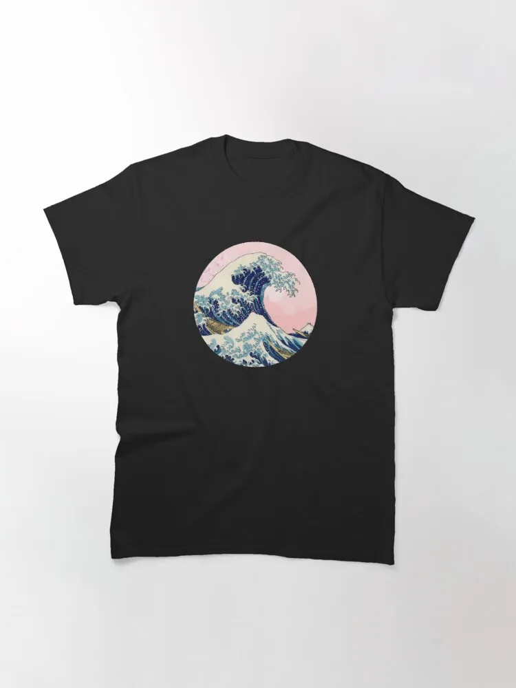 

Классическая футболка The Great Wave off Kanagawa pink sunset