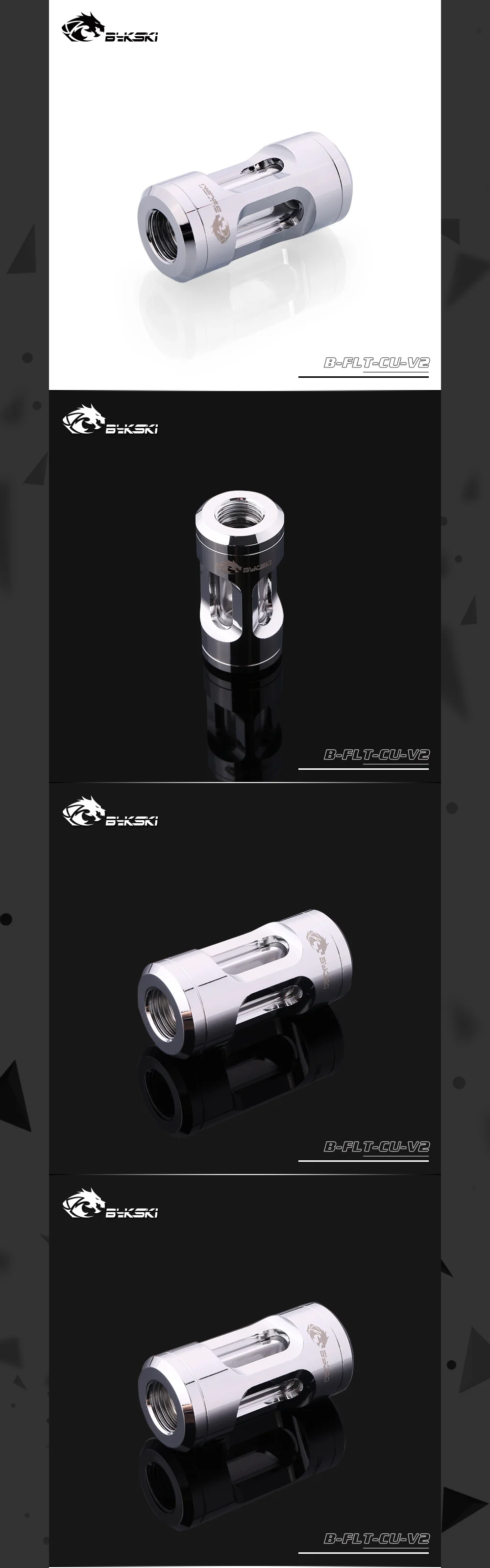 Bykski B-FLT-CU-V2, полностью медные фильтры, акриловый корпус, Двойная Внутренняя резьба G1/4, металлические фильтры