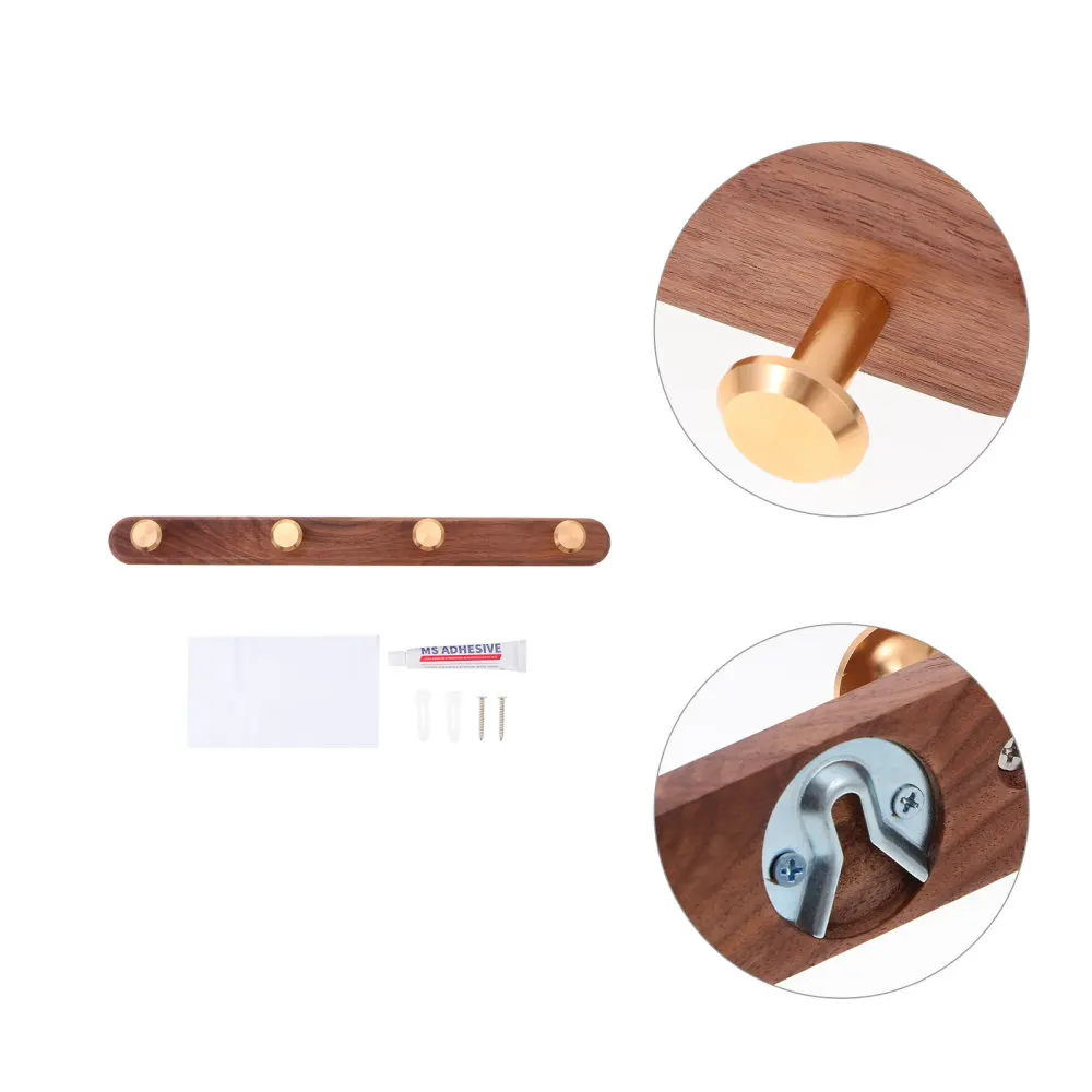 

Creative Walnut Wall-mounted Coat Hook Rack Home Bedroom Porch Clothes Hanger