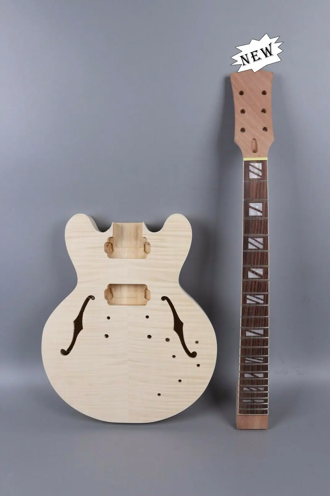 

DIY Set semihollow Electric Guitar Body+Guitar Neck Maple 24.75in Unfinished
