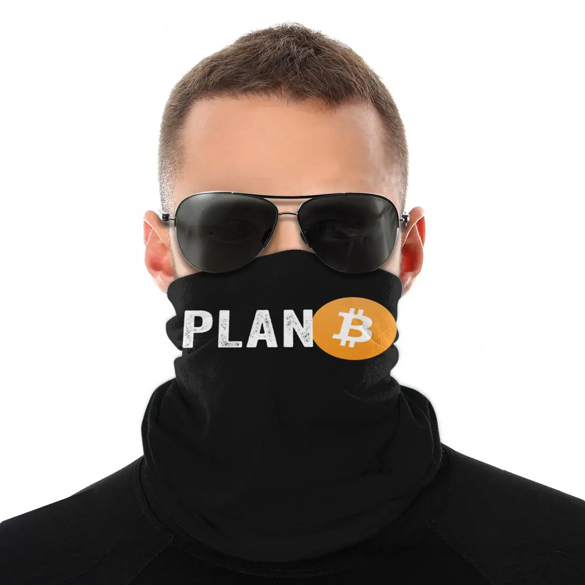 

Plan B Bitcoin Crypto Cryptocurrency Scarf Half Face Mask Fashion Tube Mask Neck Bandanas Polyester Headwear Cycling Camping