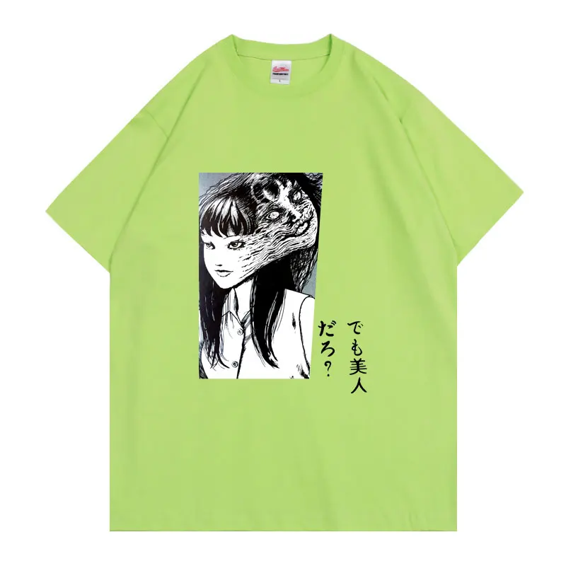 

Tomie Junji Ito T-shirt Men Shrink-proof Cotton Tshirt Couples T Shirts Horror Manga Uzumaki Evangelion Akira Shintaro Kago Tee