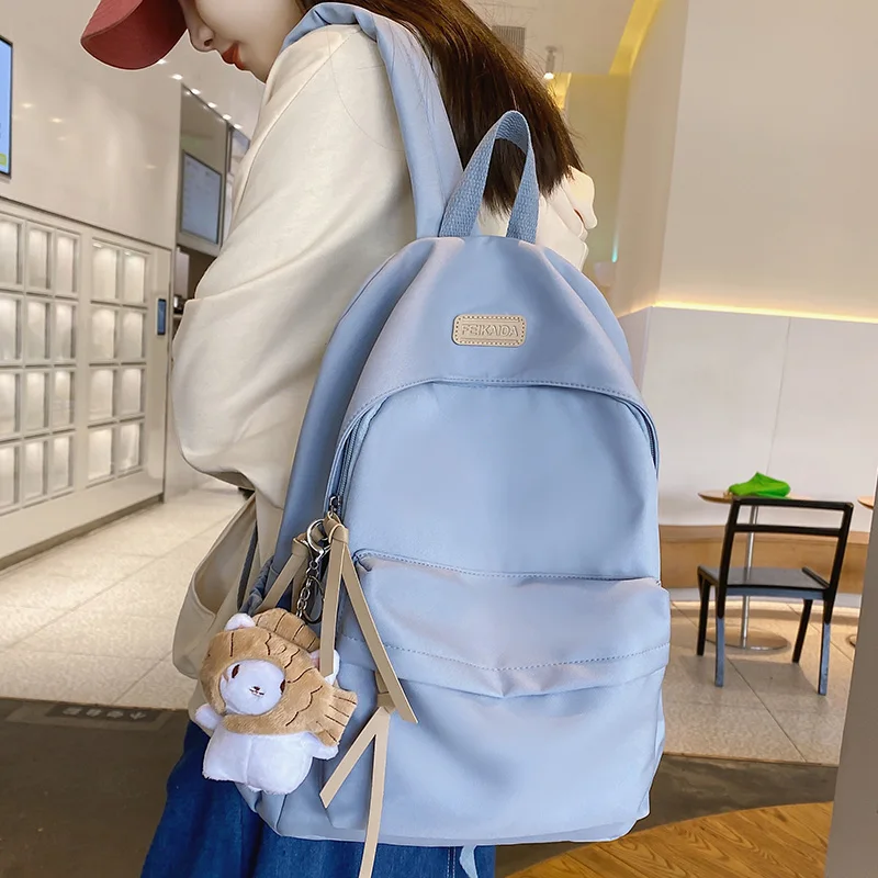 Модный нейлоновый женский водонепроницаемый красный Рюкзак Kawaii для колледжа