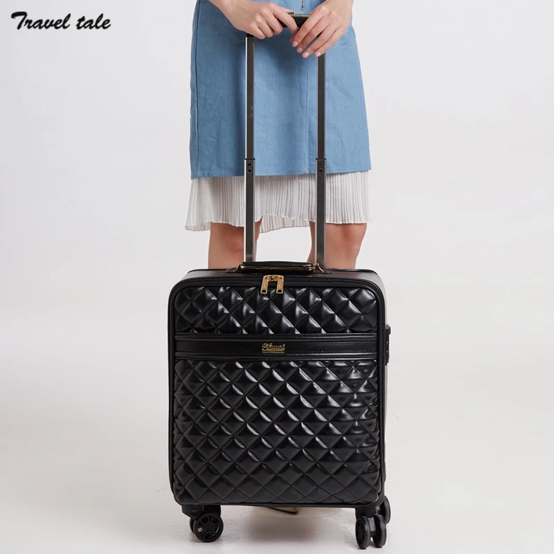TRAVEL TALE new 16&quot18&quot20&quot24&quotinch spinner leather retro trolley bag suitcase hand luggage for lady | Багаж и сумки