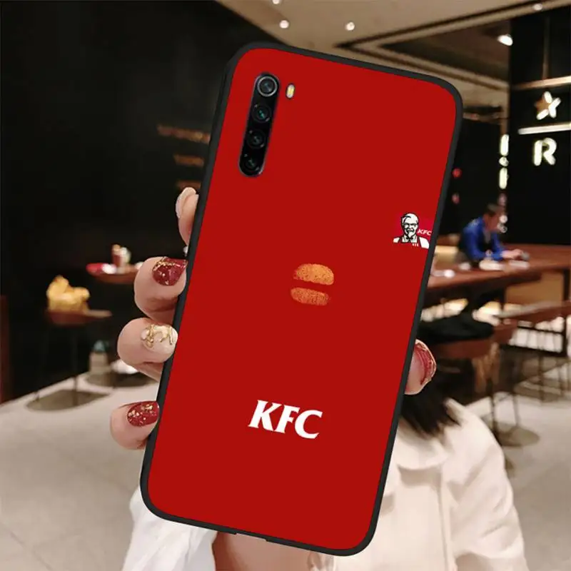 KFC чехол с рисунком курицы и гамбургера для xiaomi note max mi 3 7 8 9se Redmi 7a 8t 9 10 pro lite |