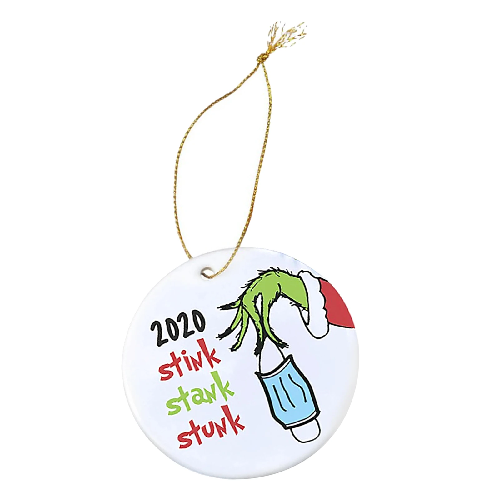 

10x Stink Stank Stunk Ornament Round Grinch Christmas Pendant Funny Decoration Face Mask Pattern Handmade Creative Gift