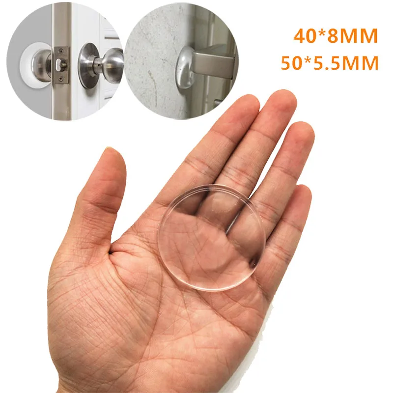 

1/6Pcs Transparent Wall Protector Soft Silicone Door Handle Bumper Non-slip Mute Round Self-adhesive Security Doors Stop Muffler