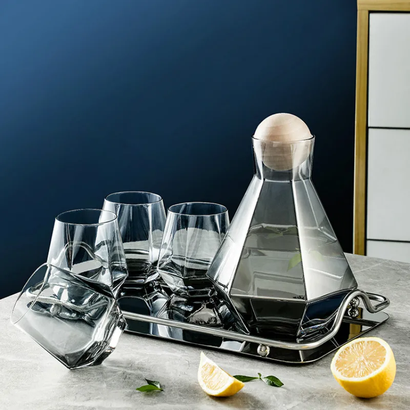 

BOUSSAC Glass Pitcher Cold Water Kettle Teapot Jug Juice Tea Cooler Pot Kitchen Accessories Glass Bottle Water Bottle Set