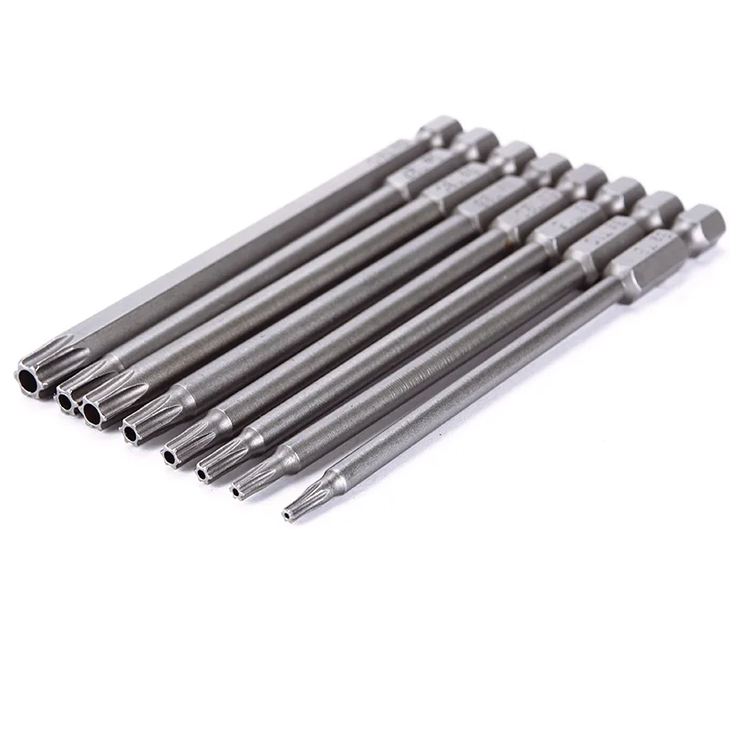 

Practical 8Pcs 100mm Magnetic Torx Electric Screwdriver Bits 1/4 Inch Hex Shank Tool With T8 T10 T15 T20 T25 T27 T30 T40 #95249